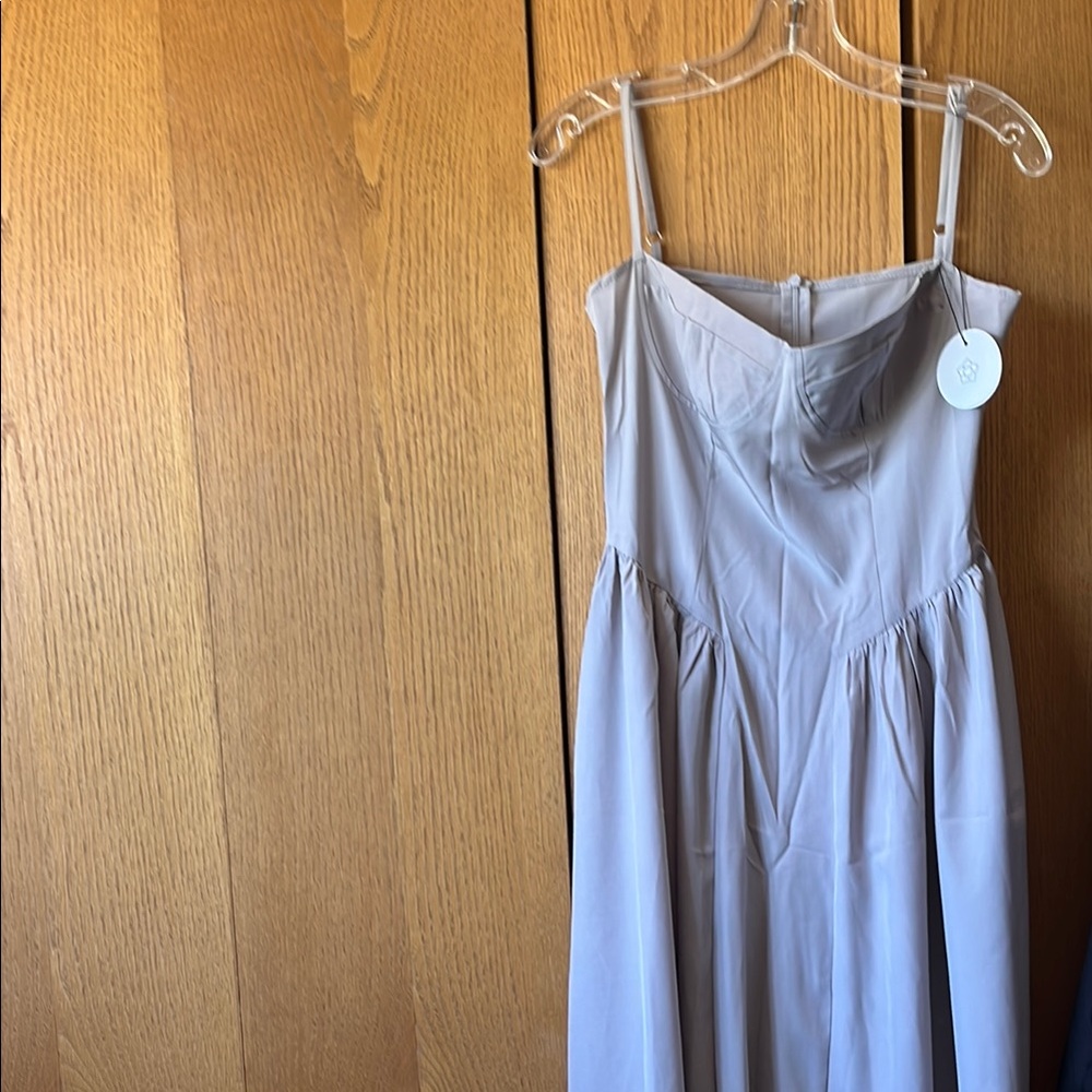 Elegant Gray Strapless Dress